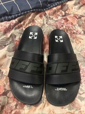 Off-White Black Men's Slide Sandals